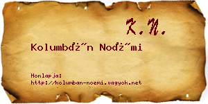 Kolumbán Noémi névjegykártya